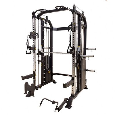 Ενσωματωμένος γυμναστήριο εκπαιδευτής Power Rack Fitness Rack σε ασημένιο γκρι για All-in-One εκπαίδευση