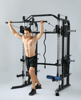 Κόκκινος πολυλειτουργικός εκπαιδευτής Smith Machine για άνδρες Οικιακό και γυμναστήριο εξοπλισμό προπόνησης