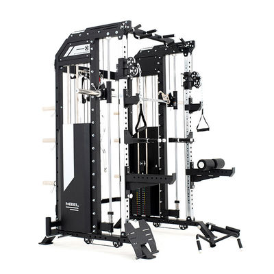 Πλήρης Smith Machine Powertec γυμναστήριο όλα σε ένα εξοπλισμό άσκησης με βάρος στοίβα Μαύρο πολυλειτουργικό σταθμό