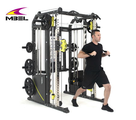 Ελαφρύ γκρίζο πολυλειτουργικό Smith Machine για το σπίτι γυμναστήριο Power Cage Trainer Squat Rack