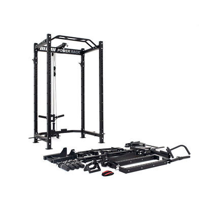 Τυλιζόμενο Barbell Squat Power Rack Κλουβί με Lat Pull Down και 360 Landmine για το γυμναστήριο στο σπίτι