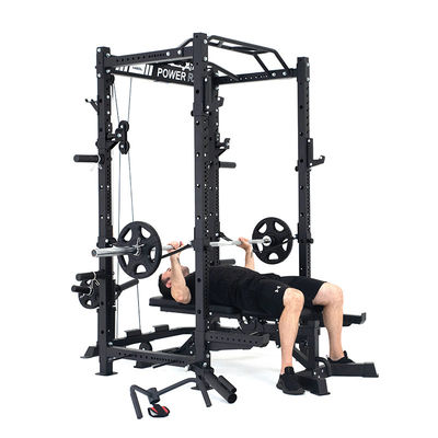 Τυλιζόμενο Barbell Squat Power Rack Κλουβί με Lat Pull Down και 360 Landmine για το γυμναστήριο στο σπίτι
